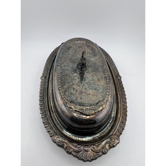 Vintage Collectible Tableware Antique Silver-Plated‎ Butter Dish With Lid - Picture 2 of 8